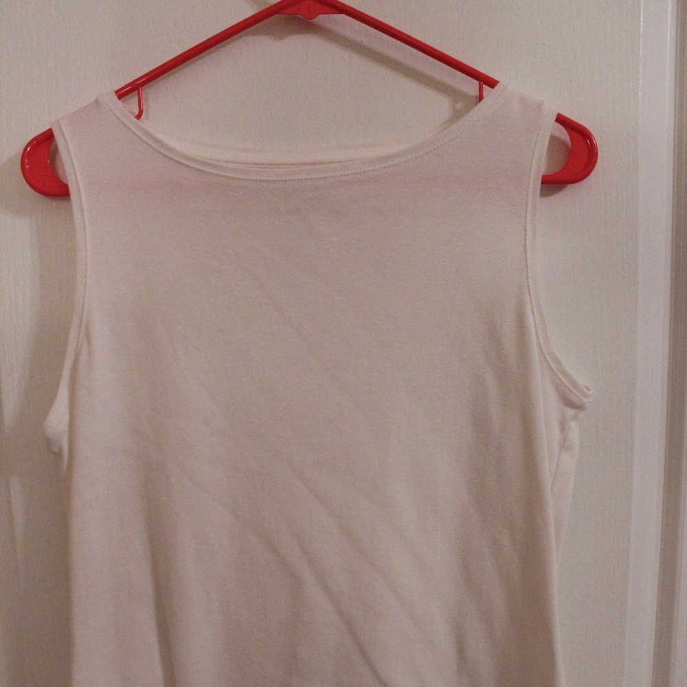 Talbots Bateau Neck White Tank Size M